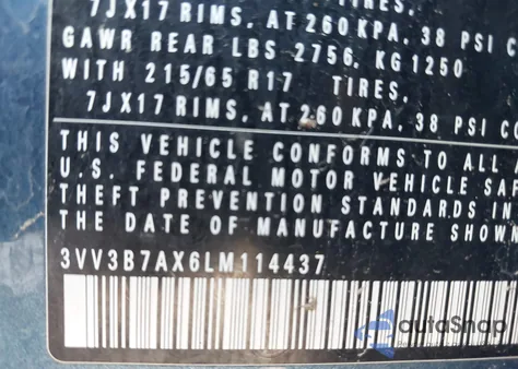 2020 Volkswagen Tiguan 2.0T Se/2.0T Se R-Line Black/2.0T Sel from USA, damaged, VIN 3VV3B7AX6LM114437